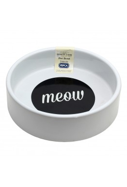 Keramikkskål Meow Hvit/Sort