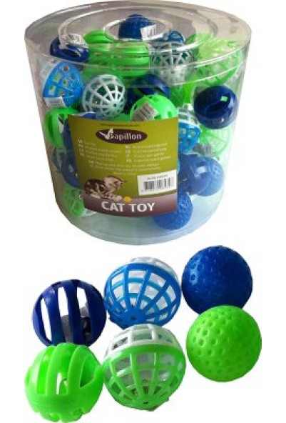Katteleke plastball med bjelle 4 cm