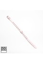 Lærhalsbånd med niter rosa 44cm 